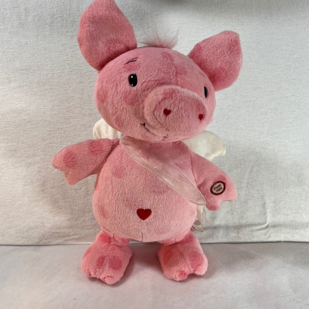 Hallmark CUPIG 12" Pig Animated Plush Sings Dances Cupid Shuffle VIDEO